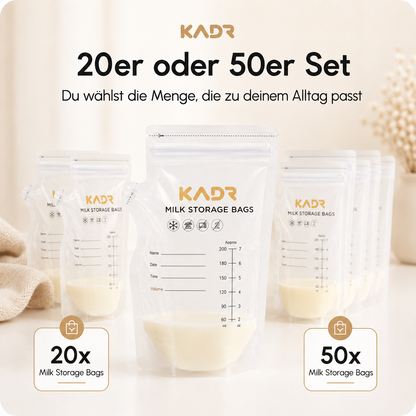 Milchaufbewahrungsbeutel Milchbeutel Babymilch 50er-Set gefrierfähig