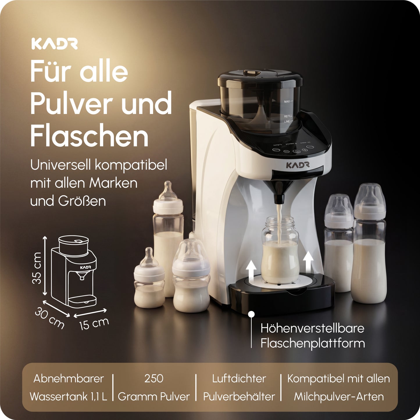KADR Milchpulverzubereiter mit Temperaturreglung