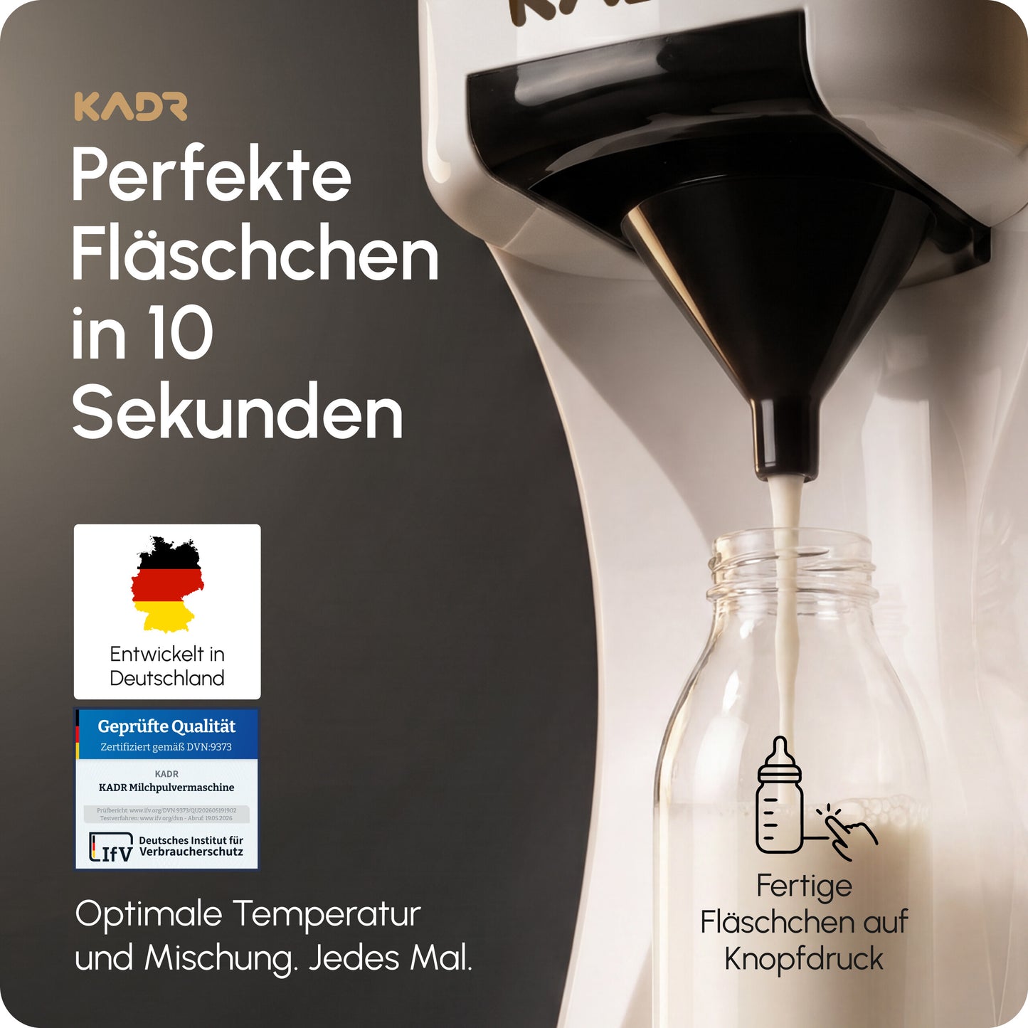 KADR Milchpulverzubereiter mit Temperaturreglung