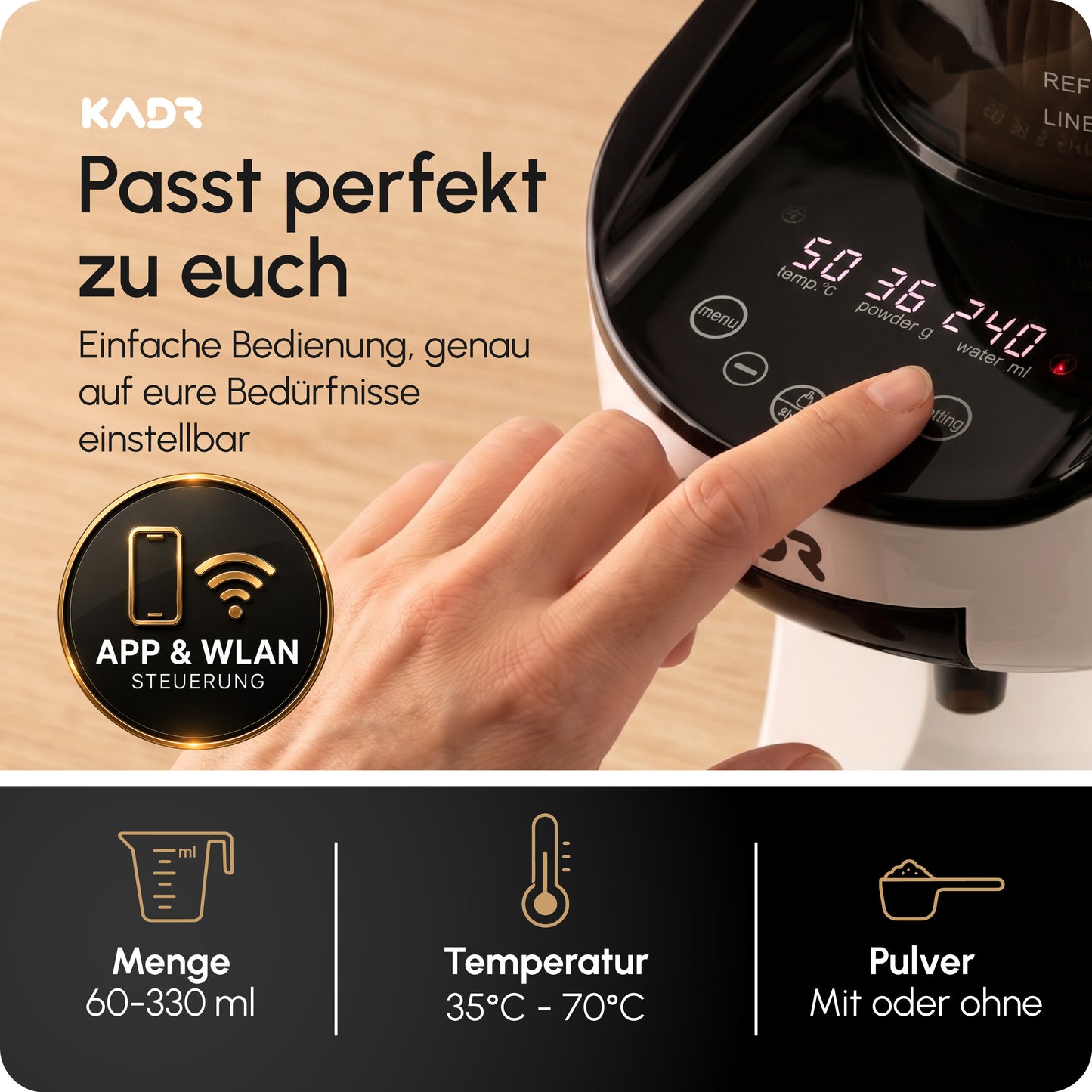KADR Milchpulverzubereiter mit Temperaturreglung